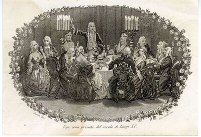 Una cena privata del secolo di Luigi XV.