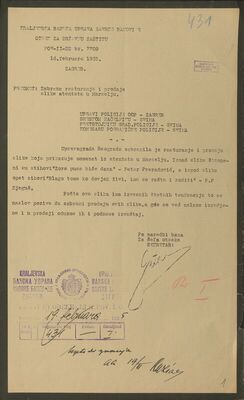 Okružnica Kraljevske banske uprave Savske banovine, Odeljak 