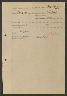 Lechner, Franz. Dosje osobe iz ureda Hansa Helma