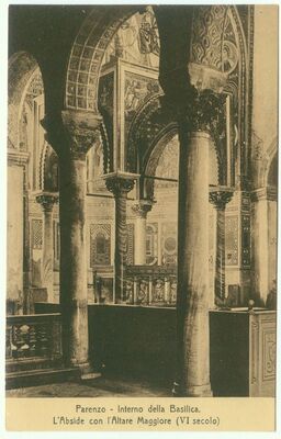 Parenzo - Interno della Basilica. L'Abside con l'Altare Magg