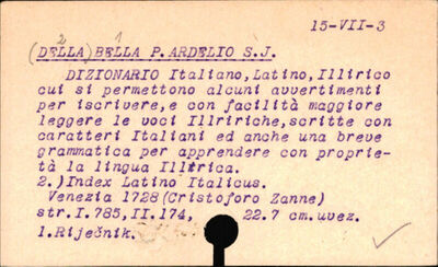 Dizionario italiano, latino, illirico : cui si permettono al