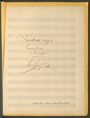 Gj. Eisenhuth: Tantum ergo Genitori, op. 19