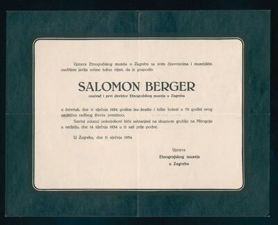 Osmrtnica Salomona Bergera