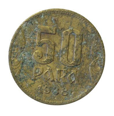 KRALJEVINA JUGOSLAVIJA, kovanica od 50 PARA, 1938.