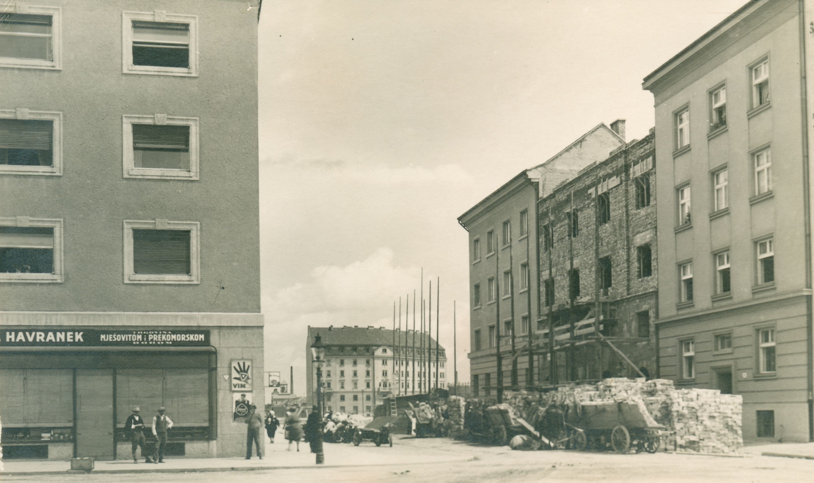 Vladimir Horvat, Zagreb (Hrvojeva ulica) - Poštanski dom u fazi izgradnje