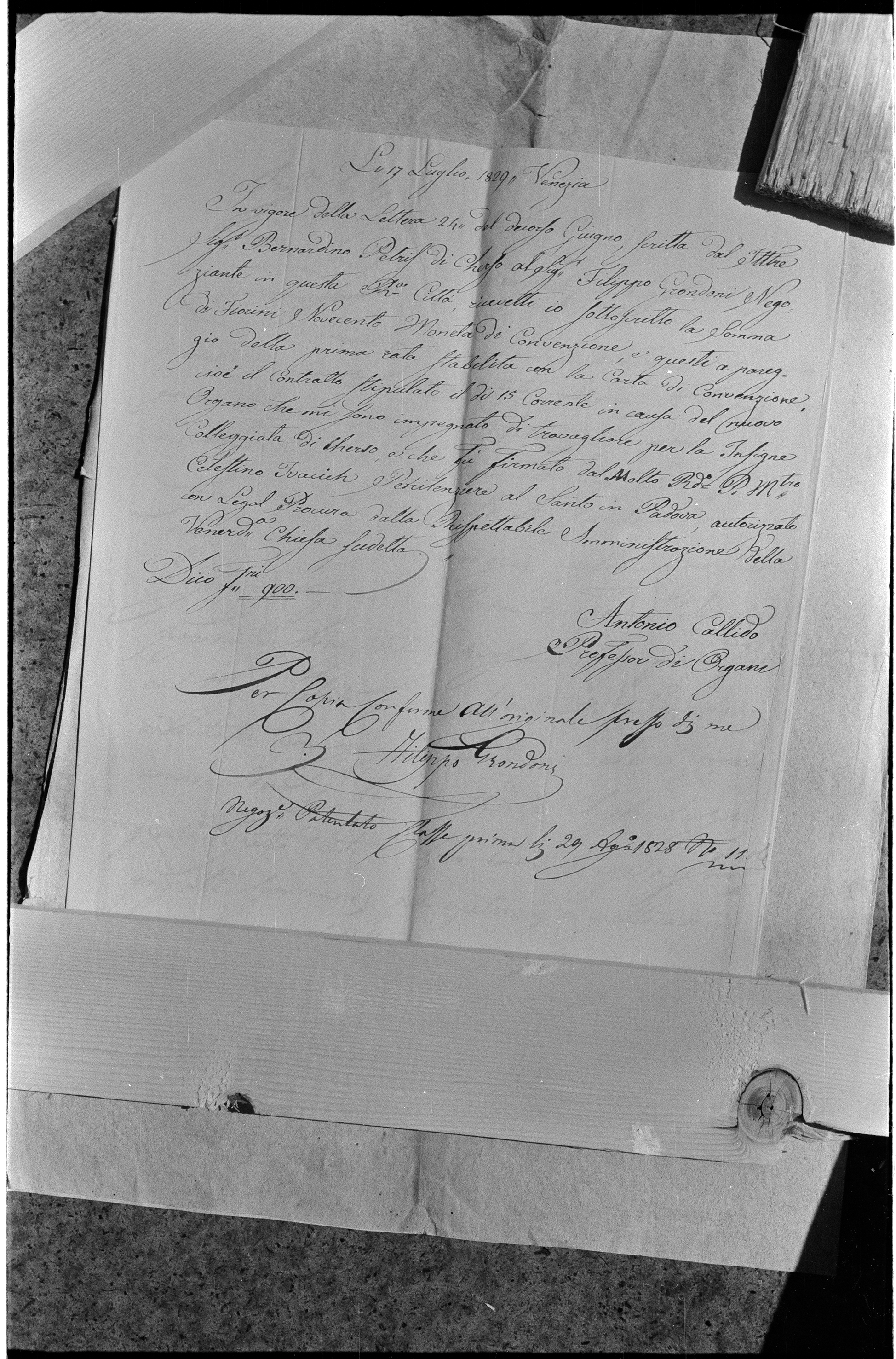 Ermin Armano, Cres (Mali Lošinj) - Arhiv katedrale - Prepiska s A. Callidom