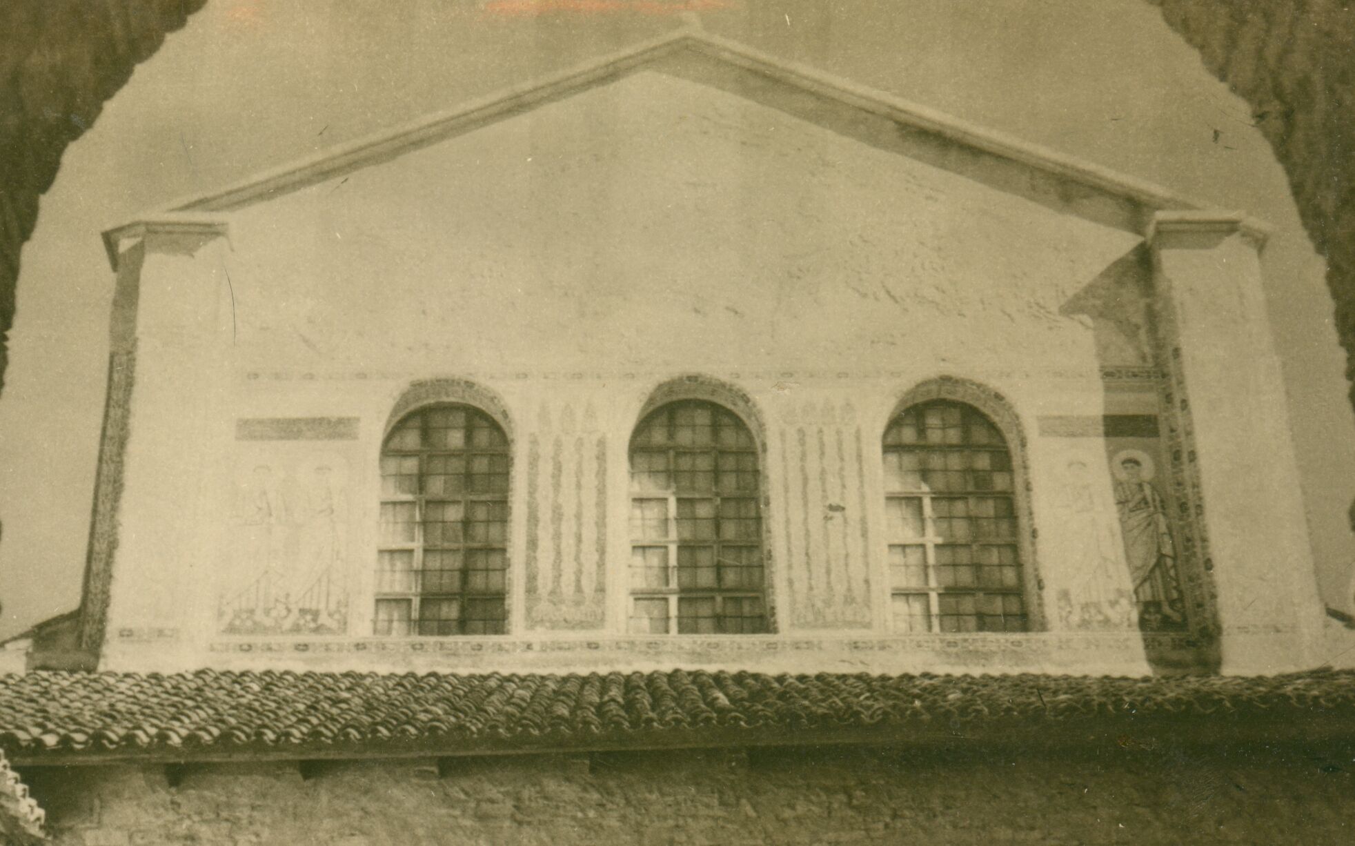 Branko Fučić, Poreč, crkva Eufrazijana, ranokršćanska bazilika: mozaik na pročelju nakon restauracije konzervatora