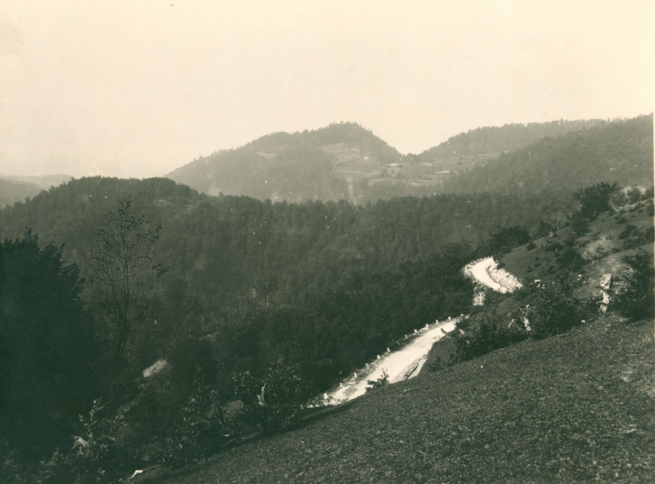 Vaso Margetić (?), Ličko Petrovo Selo – majstorski izvedena cesta kroz šumoviti lički kraj