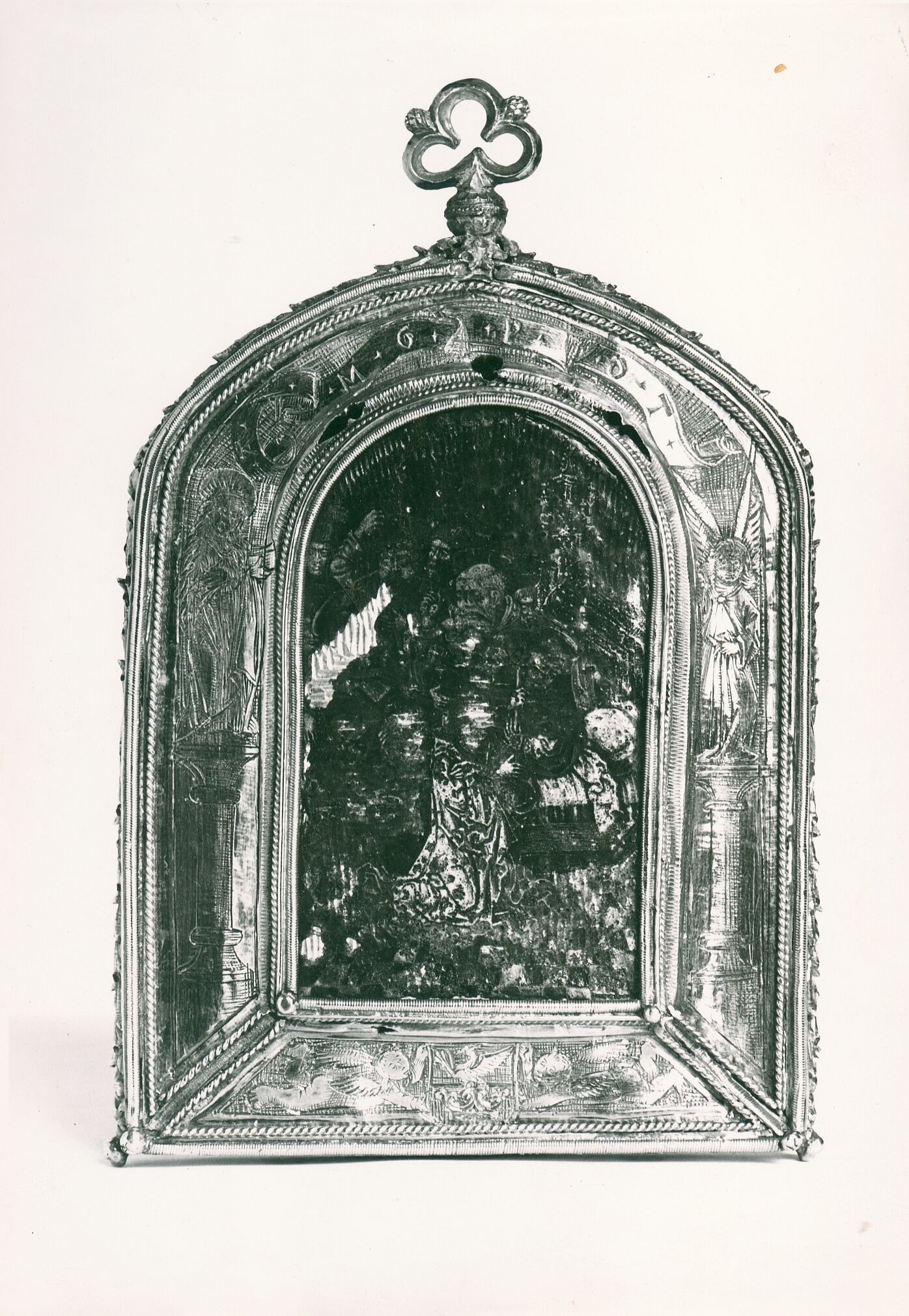 Vladimir Tkalčić, Zagreb - Zagrebačka katedrala - Pacifikal biskupa Luke Baratina (1500.-1510.), stražnja strana: prikaz smrti Bogorodice u prisustvu apostola