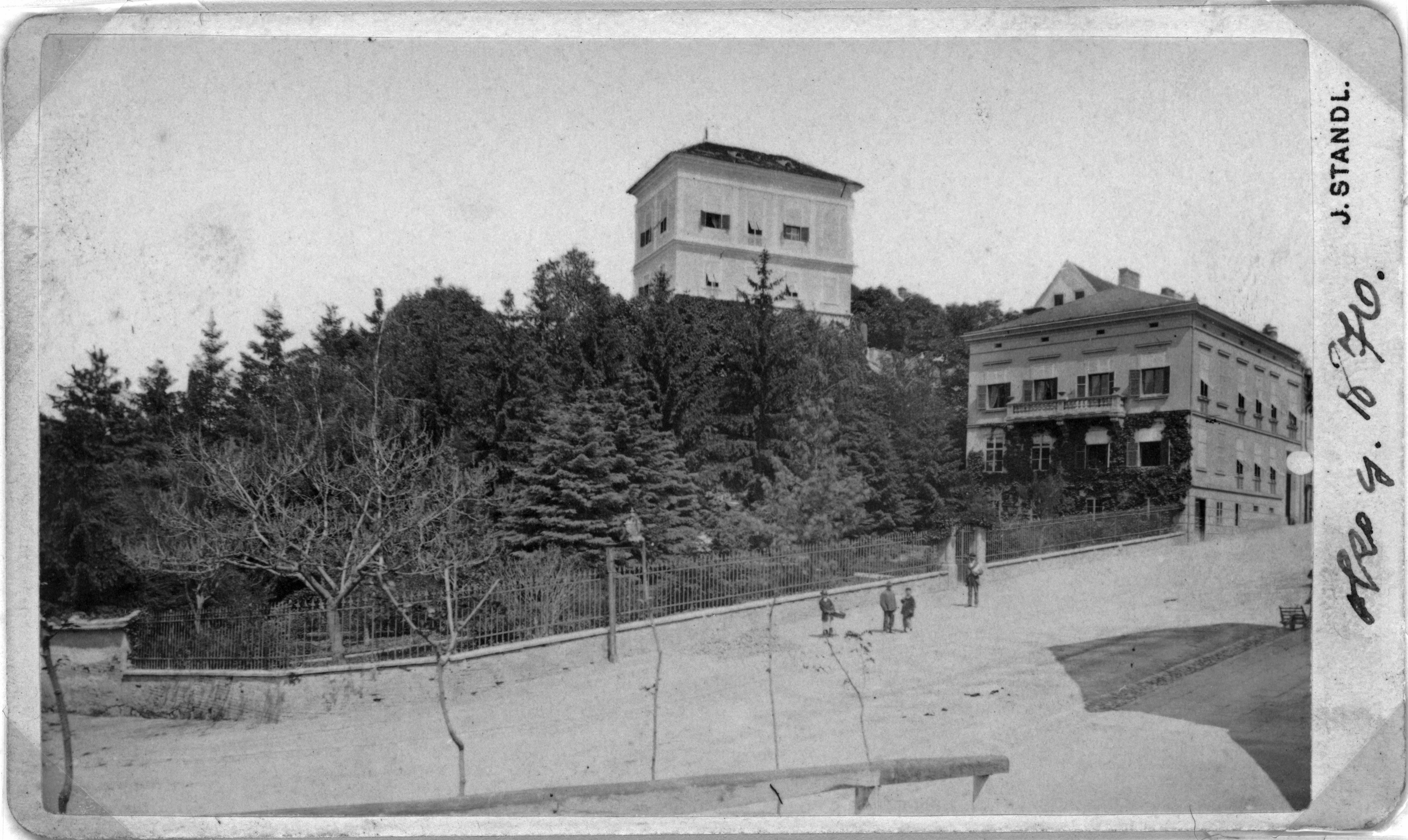 Ivan Standl, Zagreb, Streljačka ulica s novo izgrađenom zgradom (1865. g.)
