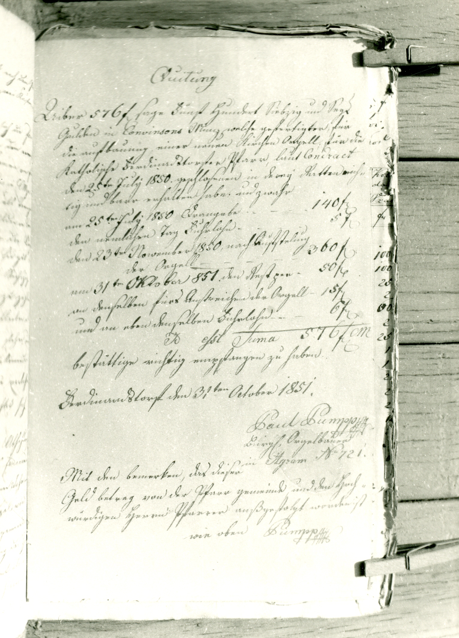 Nino Vranić, Ferdinandovac (Đurđevac) - Župna crkva Sv. Ferdinanda - Dokument iz župne spomenice - izvorni ugovor o izgradnji orgulja iz 1851. god., str. 3