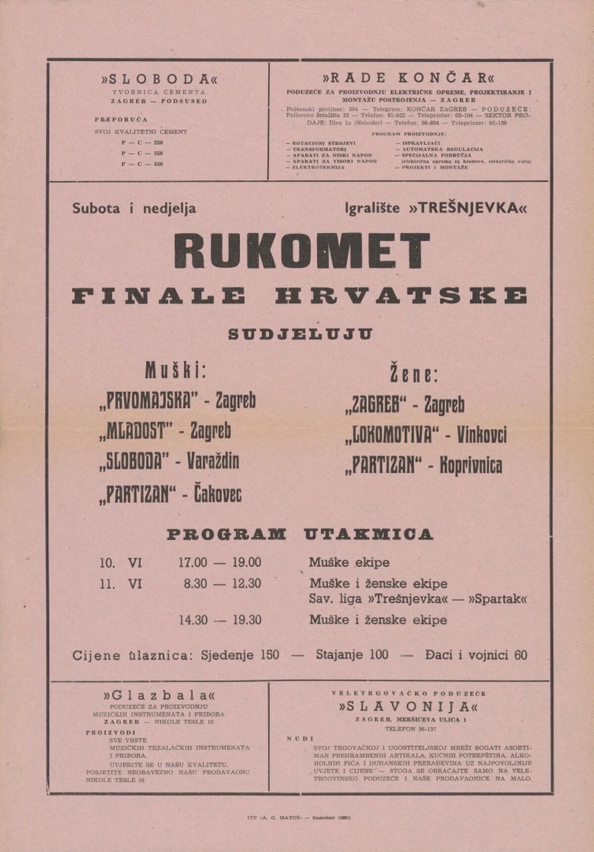 Rukomet finale Hrvatske 1961.