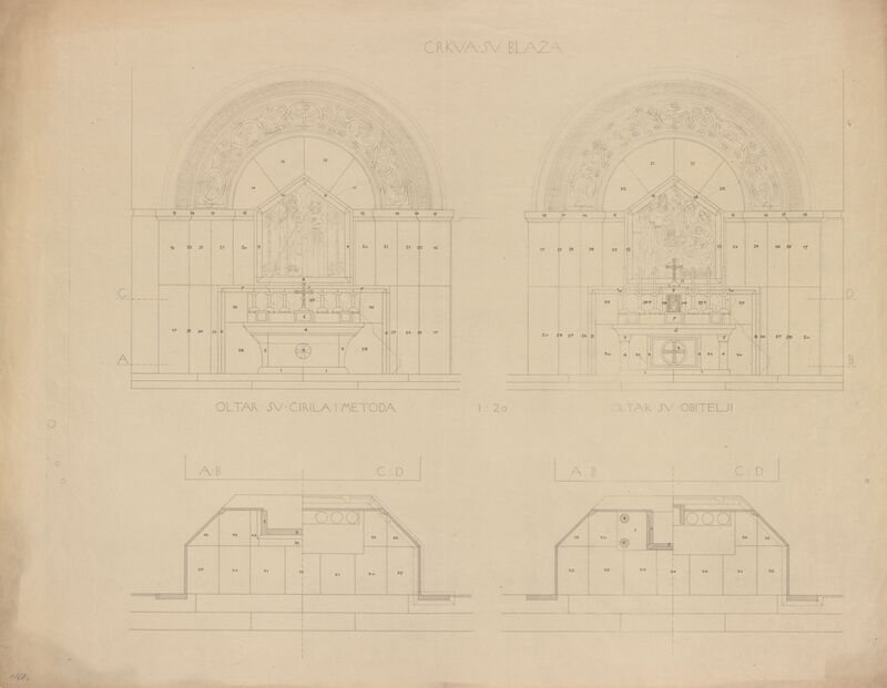 Crkva Sv. Blaža, oltar Sv. Ćirila i Sv. Metoda/pogledi i tlocrti