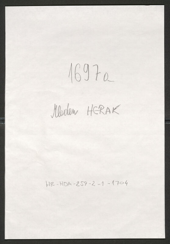 Herak, Mladen, 11.8.1908. Policijski karton