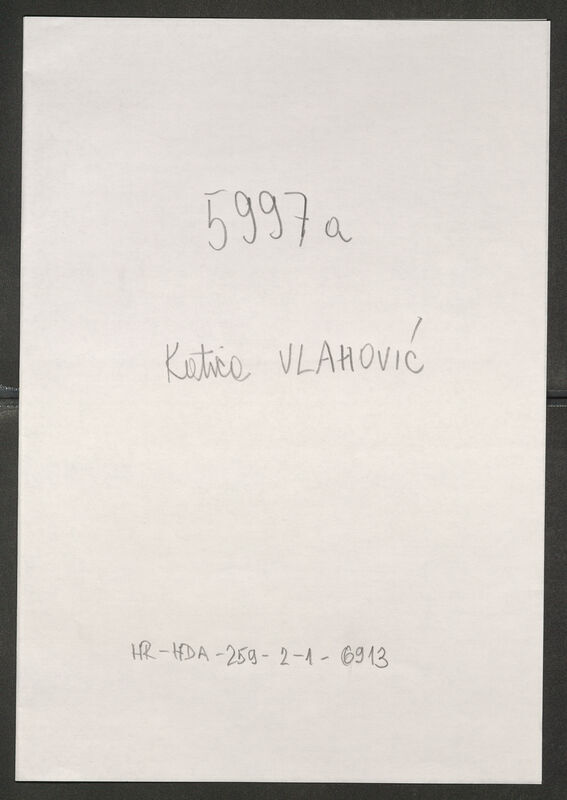 Vlahović, Katica, 30.11.1918. Policijski karton