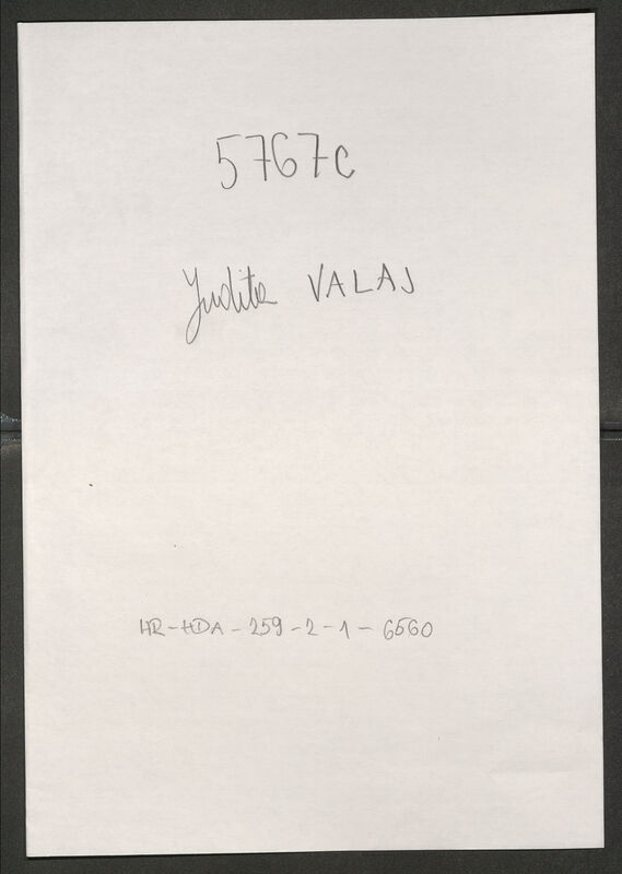 Valaj, Judita, 1918. Policijski karton