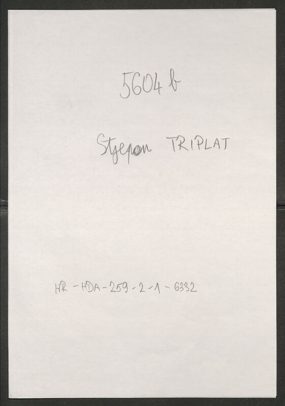 Triplat, Stjepan, 12.9.1925. Policijski karton
