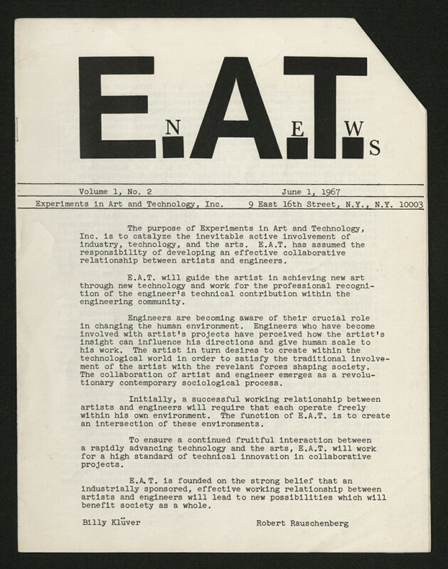 E.A.T. news Vol. 1, no. 2(1967)