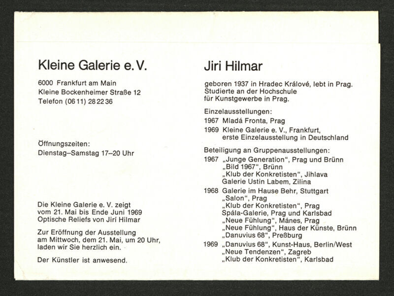 Jiří Hilmar: Optische Reliefs