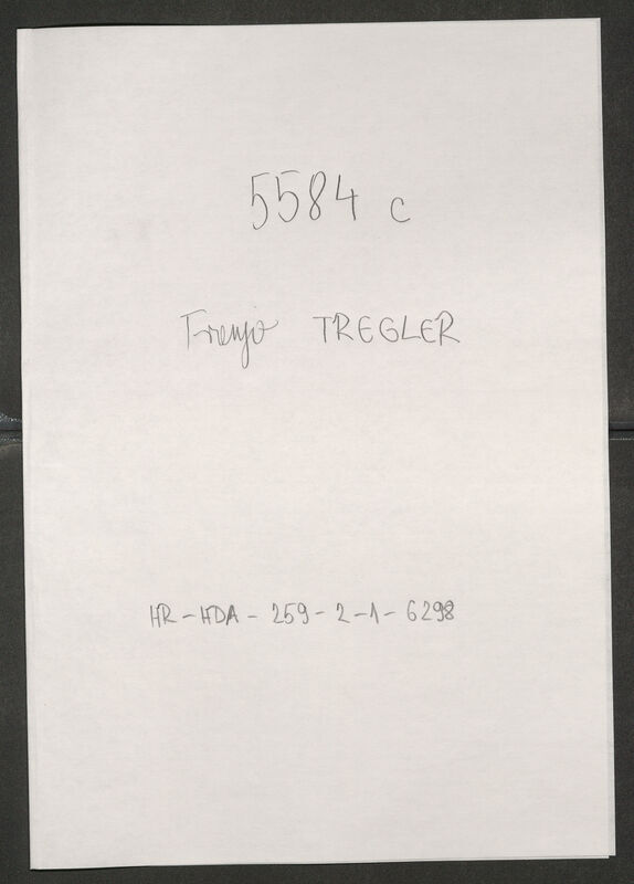 Tregler, Franjo, 15.2.1908. Policijski karton