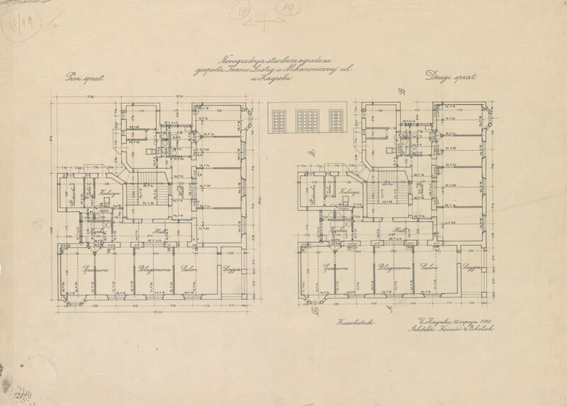 Stambena zgrada Lustig, tlocrti/prvi kat-drugi kat