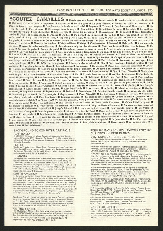 Page: bulletin of The Computer Arts Society 10