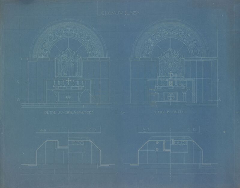 Crkva Sv. Blaža, oltar Sv. Ćirila i Sv. Metoda/pogledi i tlocrti