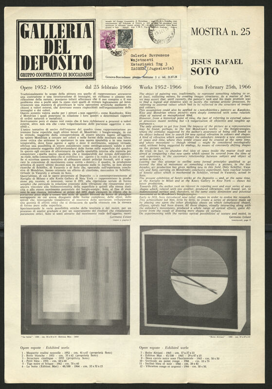 Mostra n. 25: Jesús Rafael Soto: opere 1952-1966