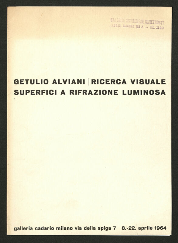 Getulio Alviani - Ricerca visuale superfici a rifrazione luminosa