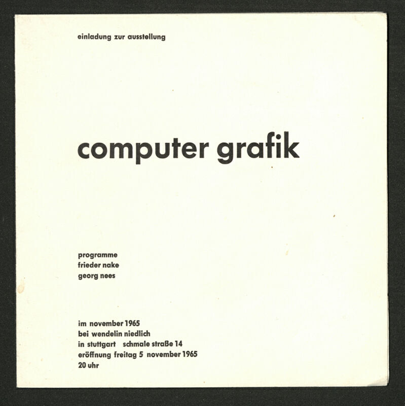 Computer Grafik - Programme: Frieder Nake, Georg Nees