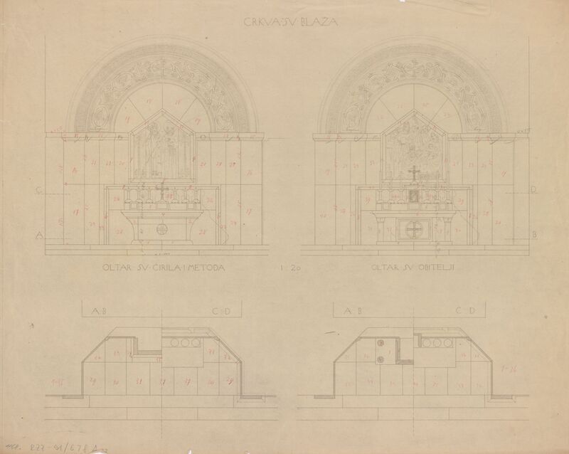 Crkva Sv. Blaža, oltar Sv. Ćirila i Sv. Metoda/pogledi i tlocrti