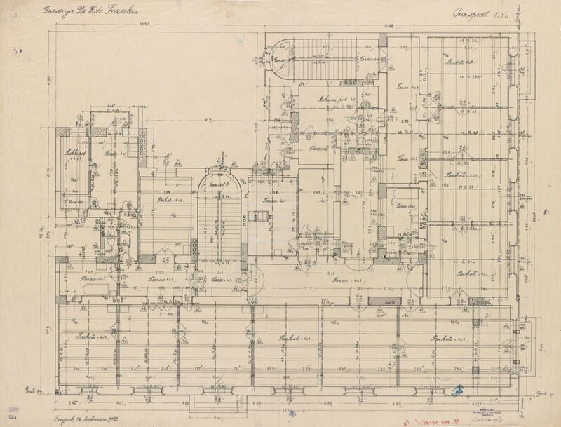 Stambena zgrada Frank, tlocrt/prvi kat