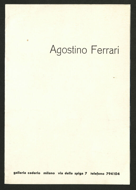 Agostino Ferrari - deplijan izložbe