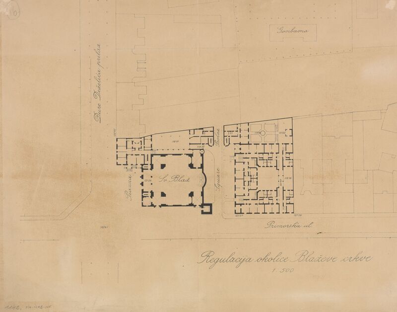 Crkva Sv. Blaža, regulatorna studija okolice Crkve Sv. Blaža