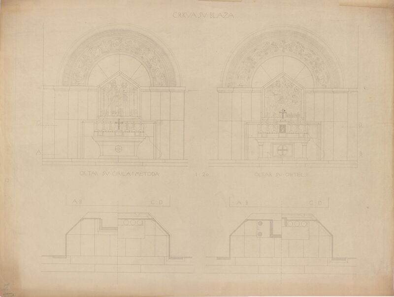 Crkva Sv. Blaža, oltar Sv. Ćirila i Sv. Metoda/pogledi i tlocrti