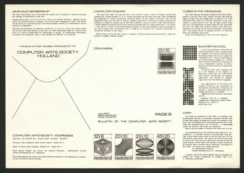 Page: bulletin of The Computer Arts Society - Computer Arts Society Holland 9