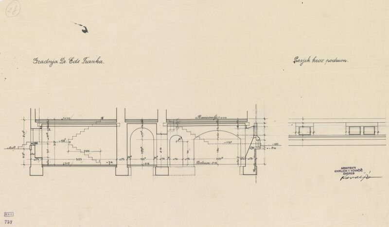 Stambena zgrada Frank, presjek/podrum