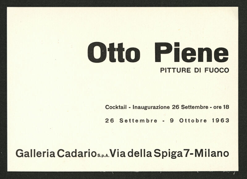 Otto Piene: Pitture di Fuoco - deplijan izložbe