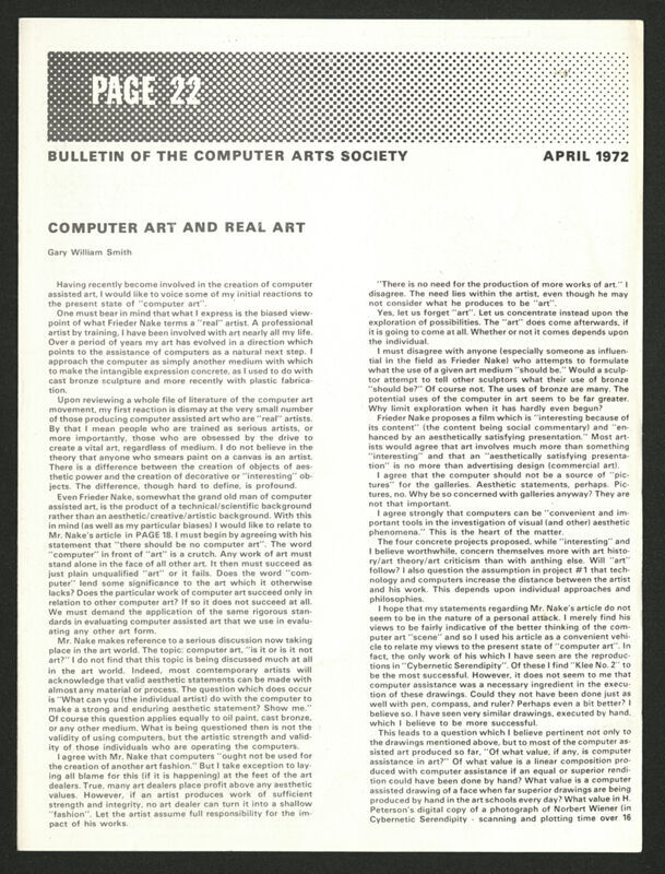 Page: bulletin of The Computer Arts Society - Computer Arts Society United States 22