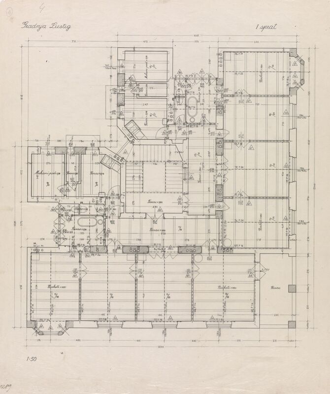 Stambena zgrada Lustig, tlocrt/prvi kat