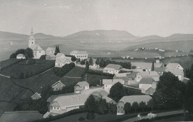 Vivodina (Ozalj) - Župni dvor, slika panorame Vivodine