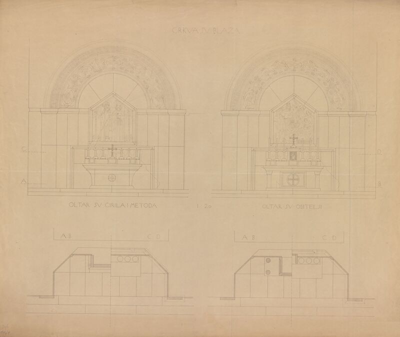 Crkva Sv. Blaža, oltar Sv. Ćirila i Sv. Metoda/pogledi i tlocrti
