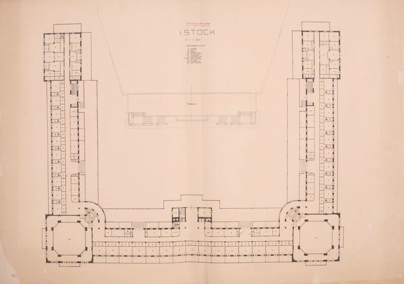 Adolf Loos, Idejni projekt Wintersporthotel, tlocrt, Semmering, 1913.