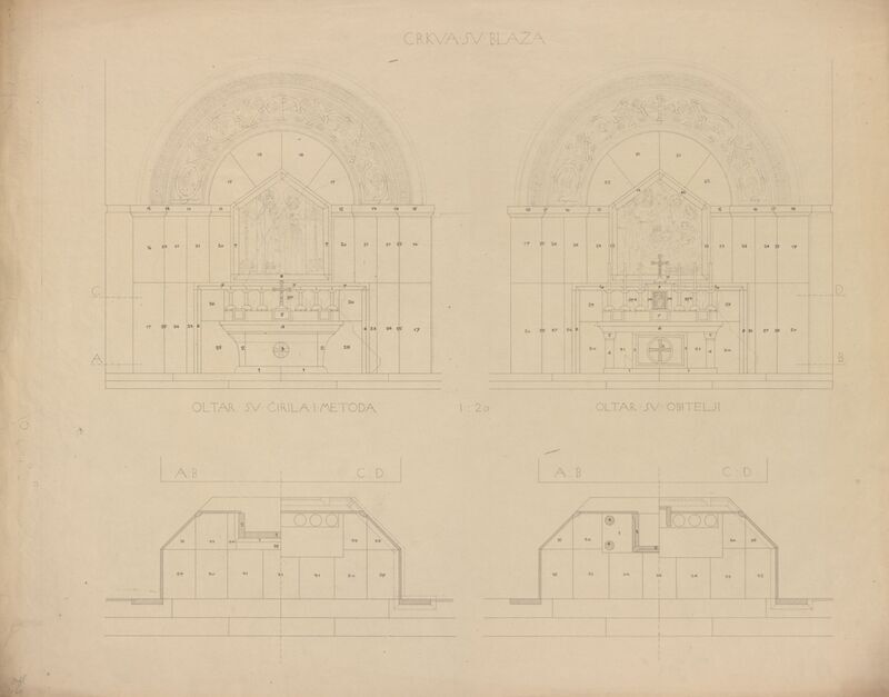 Crkva Sv. Blaža, oltar Sv. Ćirila i Sv. Metoda/pogledi i tlocrti