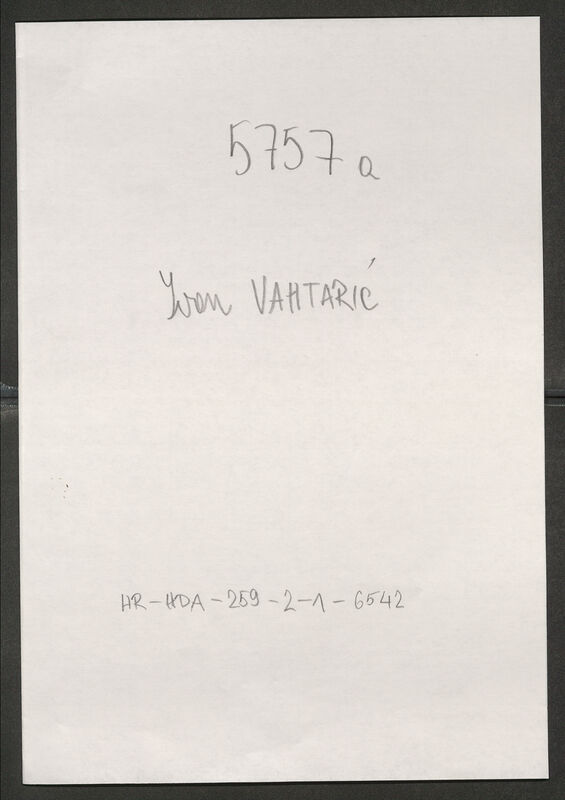 Vahtarić, Ivan, 21.4.1921. Policijski karton