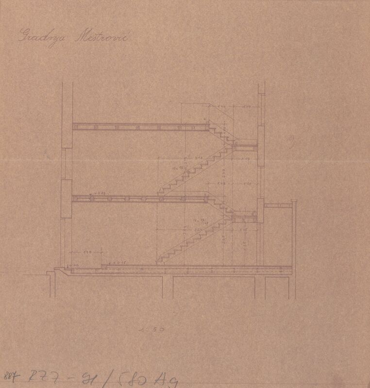 Meštrovićev atelijer (Ivan Meštrović), presjek stubišta