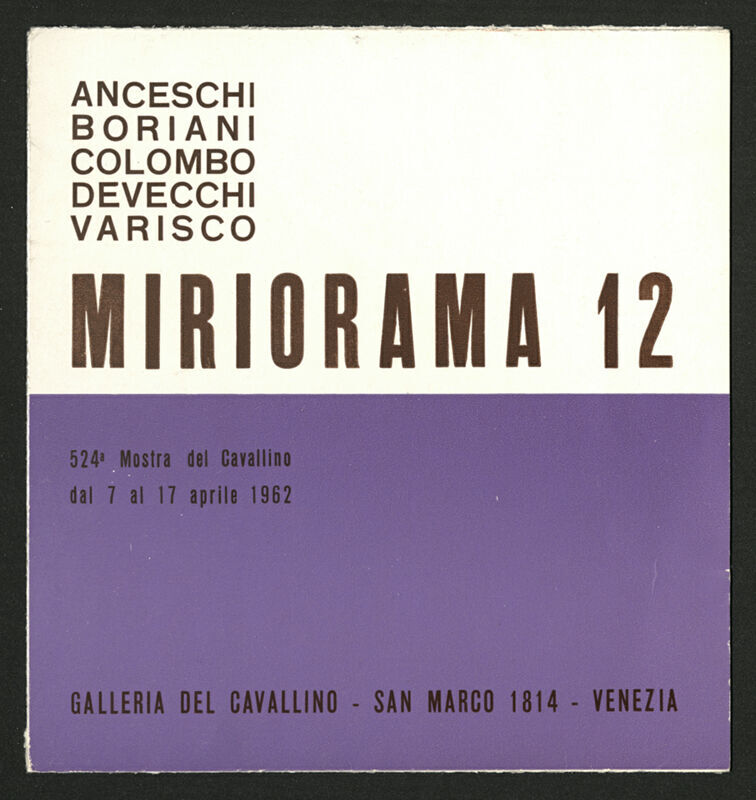 Miriorama 12: Anceschi, Boriani, Colombo, Devecchi, Varisco: 524a Mostra del Cavallino