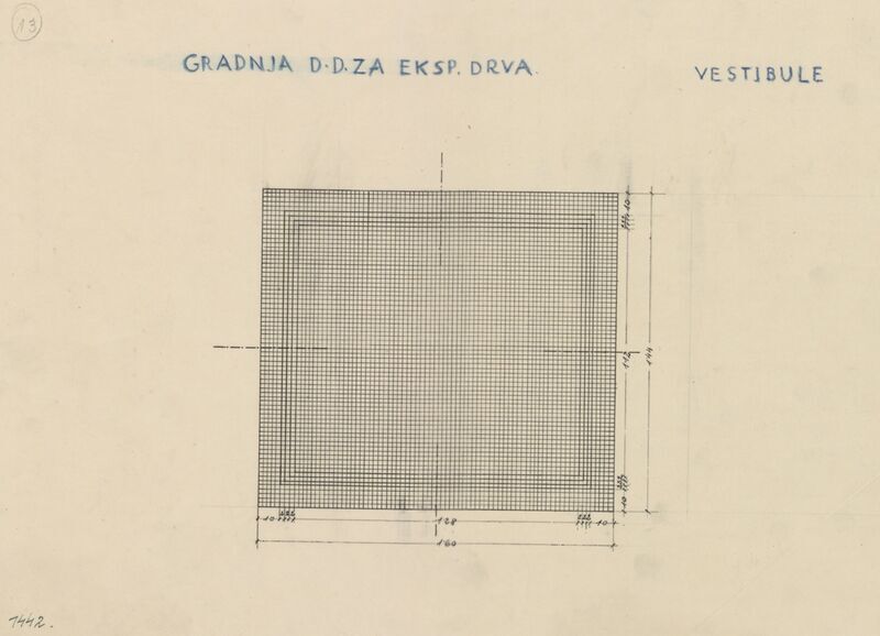 Stambena i trgovačka zgrada za eksploataciju drva, popločenje/vestibul