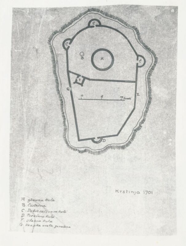 Krstinja (Vojnić) - Plan starog grada