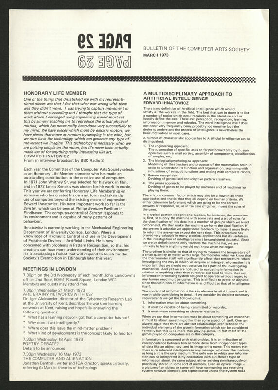 Page: bulletin of The Computer Arts Society 29